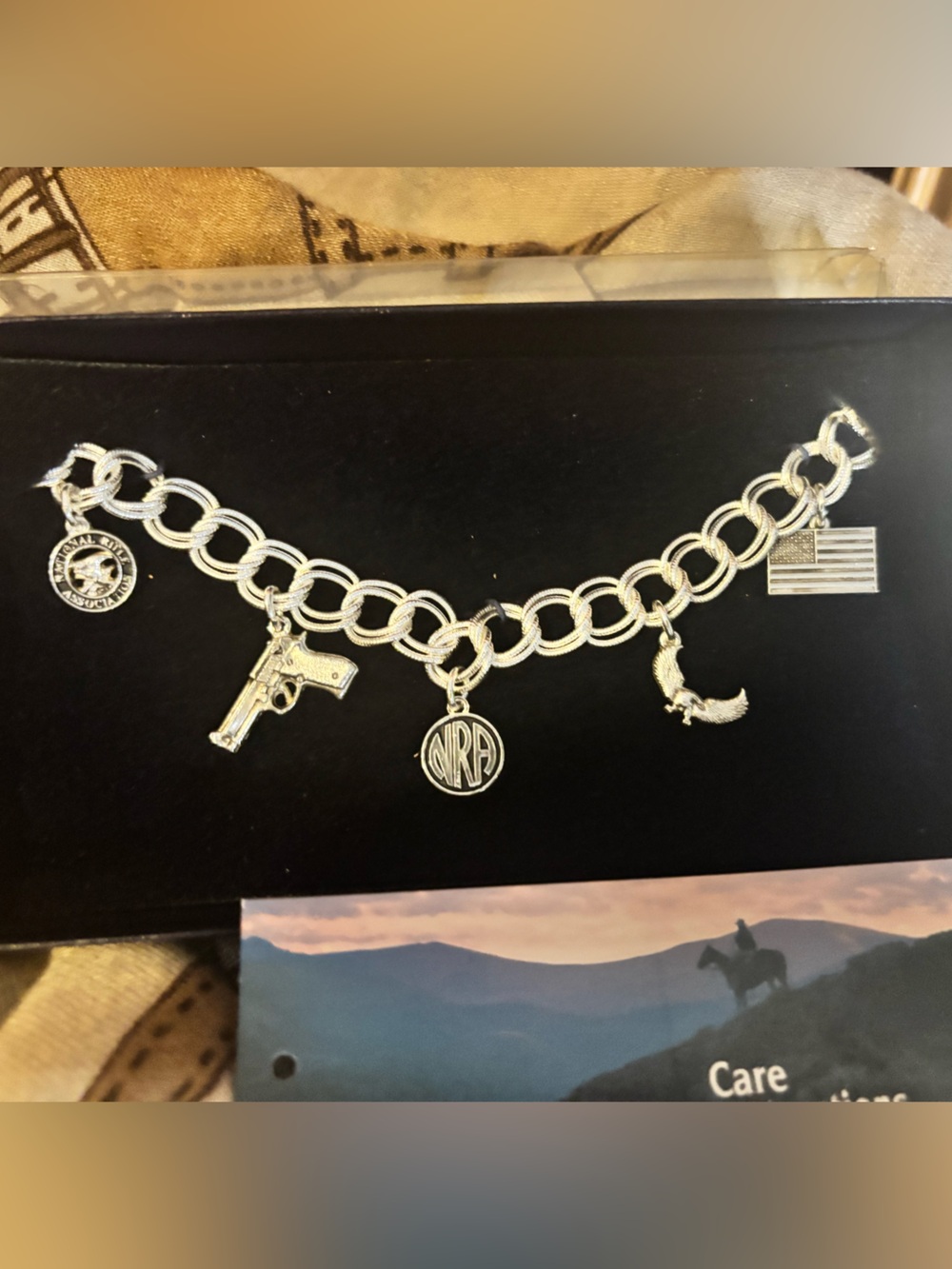 Montana Silversmiths NRA Western Charm Bracelet | Silver Collector Jewelry NIB - Picture 3 of 3